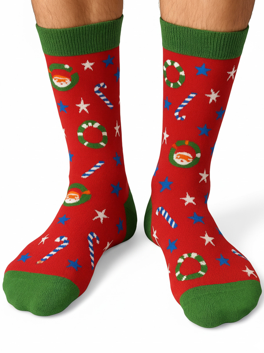 Herrensocken Weihnachtskollektion Rot