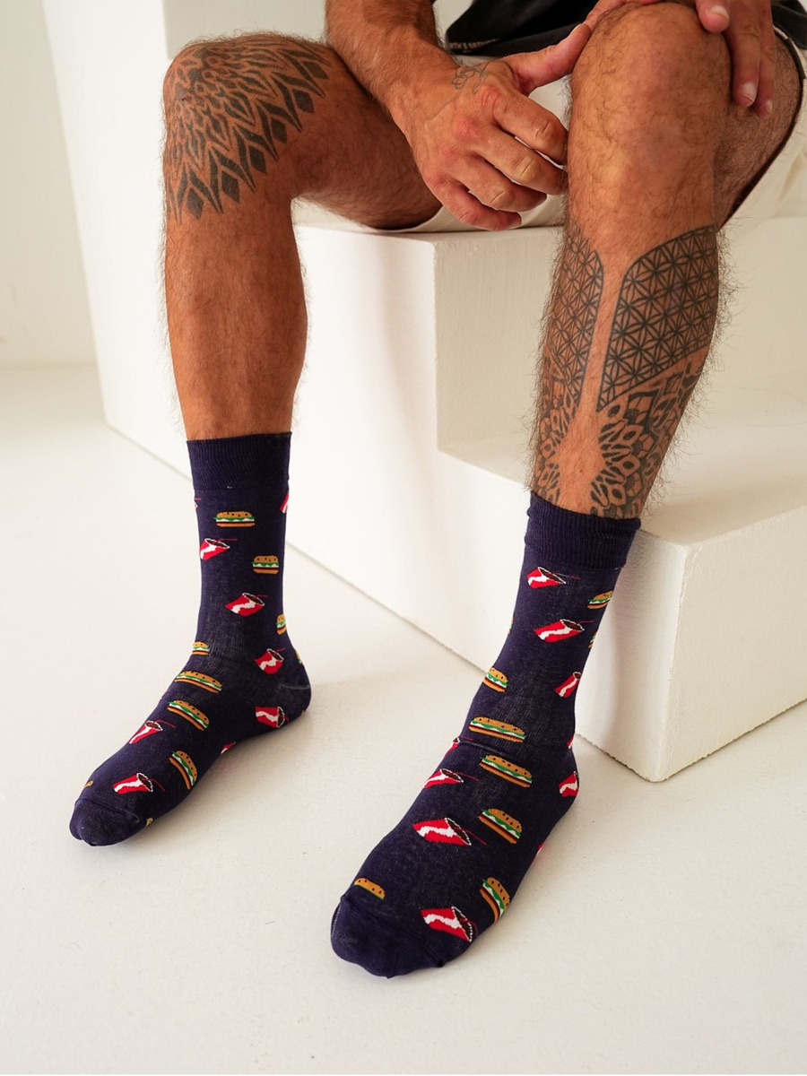 Hamburger und Cola-Socken für Männer