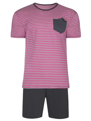 Herren Schlafanzug Kurzarm Blau