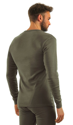 Sesto Senso Herren Langarmshirt mit Elastan – Bequemer und Atmungsaktiver Baumwollmix, Flachnähte, Perfekte Passform, Ideal für Kalte Tage, Grün, Art. 123