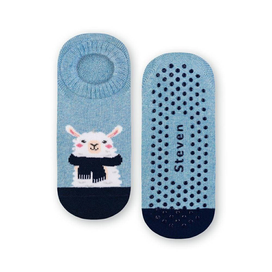 Füße aus Frottee mit Abs-Kunststoff. 134 XF038 melange blau