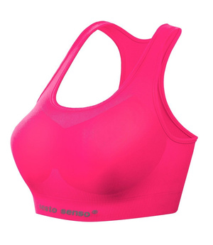 Sesto Senso Damen Seamless Sport-BH – Nahtloser Top, Doppelschicht, Atmungsaktiv, Schnelltrocknend, Elastisch, Für Fitness & Crossfit, Rosa, Poliamid-Elastan Mix