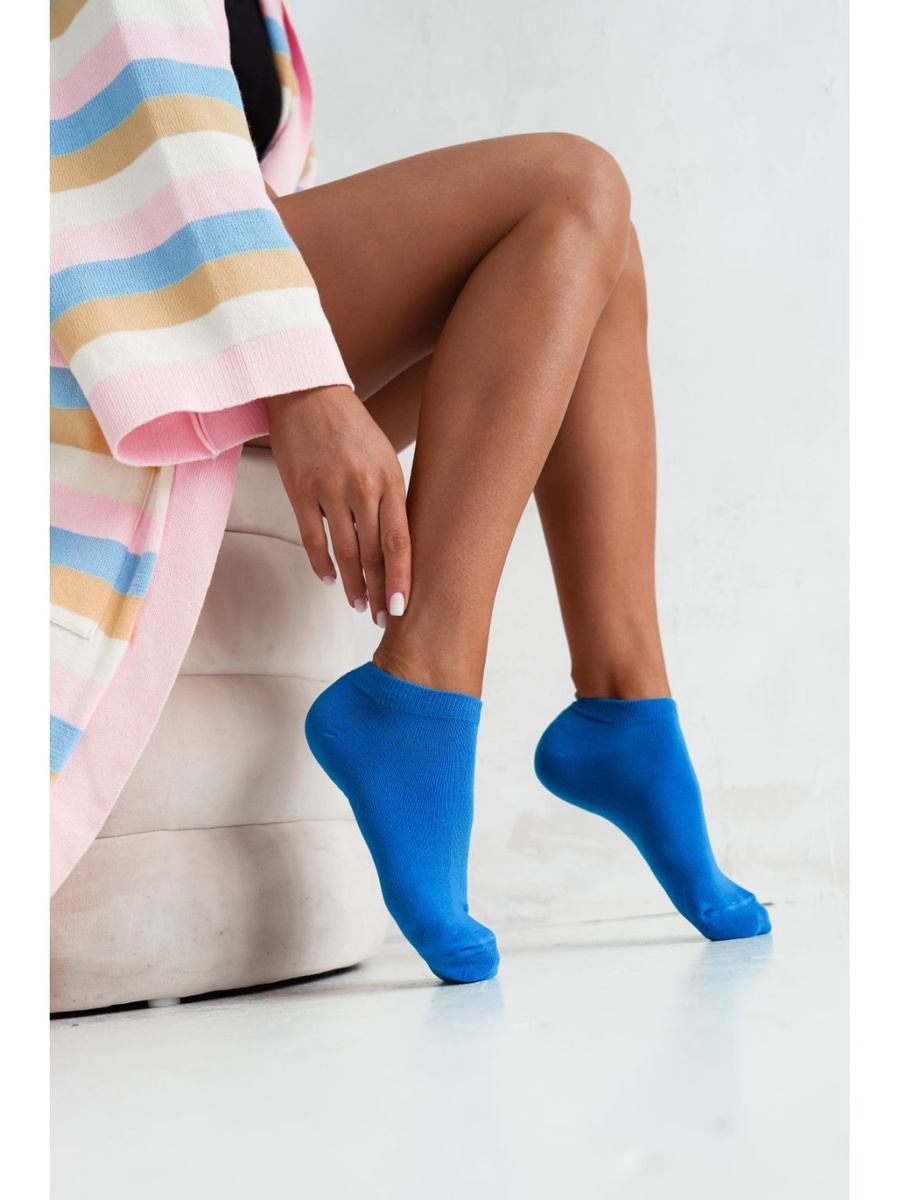 Glatte Damen-Socken, Farbe Blau, Größe 37-41