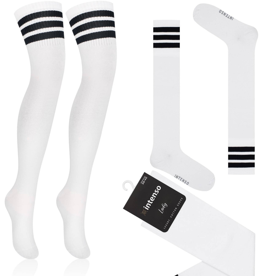 damen Socken aus Baumwolle mit Streifen Intenso