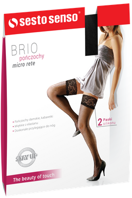 Sesto Senso Damen Pończochy Samonośne Kabaretki Brio – Stilvolle Netzstrümpfe mit Silikonstreifen, Komfort und Elastizität, 88% Polyamid, 12% Elastan, Farbe: Caffe (Braun)