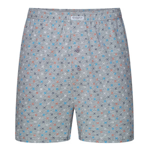 Henderson Herren Boxershorts Classic – 100% Baumwolle, Komfortabler Schnitt, Elastischer Bund, Knopfleiste, Geometrisches Muster, Vielseitige Farben, Herbst/Winter Kollektion, Grau, Größe: K318, 4er Pack