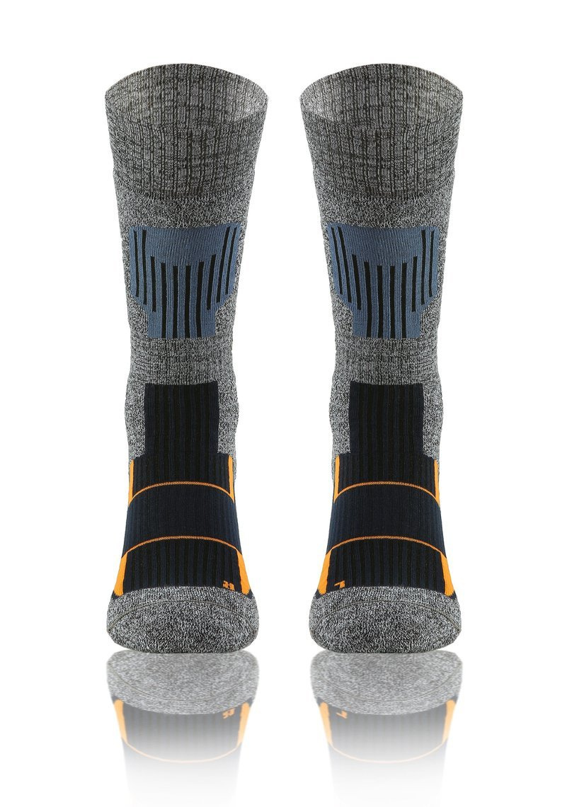 Wollsocken Trekking Winter Grau Mehrfarbig