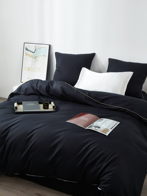 Bettwäsche Satin Queen Schwarz