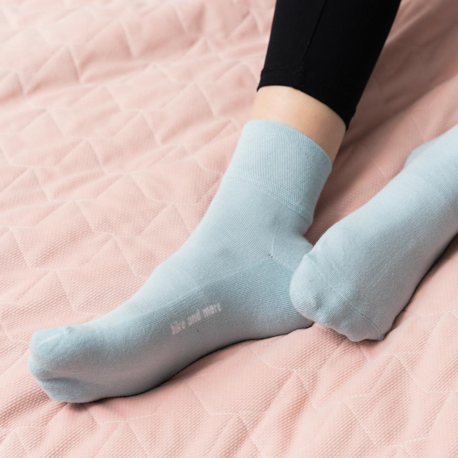 Sportsocken Halb-Frottee Hellblau Blau