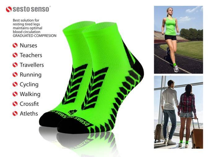 Bawełniane oddychające bezszwowe SKARPETY SPORTOWE SPORT SOCKS Sesto Senso 