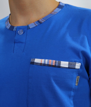 Kurzarm Schlafanzug Herren Kollektion Blau