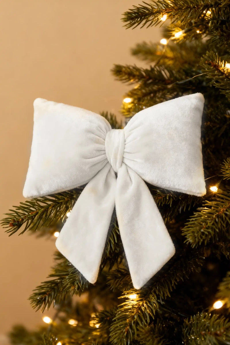 S BOW 35*20 VELVET WHITE