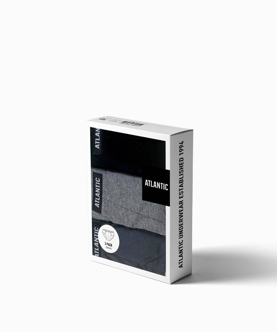 Herrenslips 3BMP-006 Grau/Schwarz/Weiß