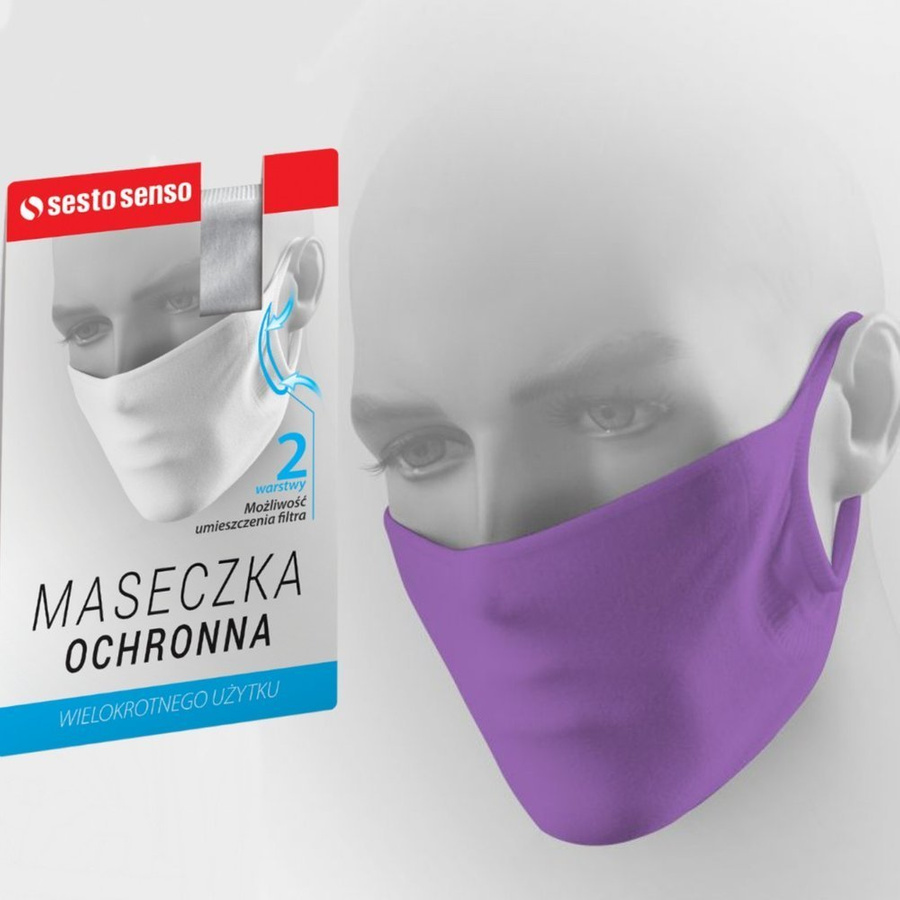 ANTIVIRALE SCHUTZMASKE MIT FILTEREINSATZ VIOLETT