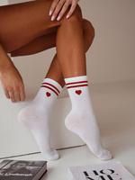 Frauensocken mit Herz und Streifen