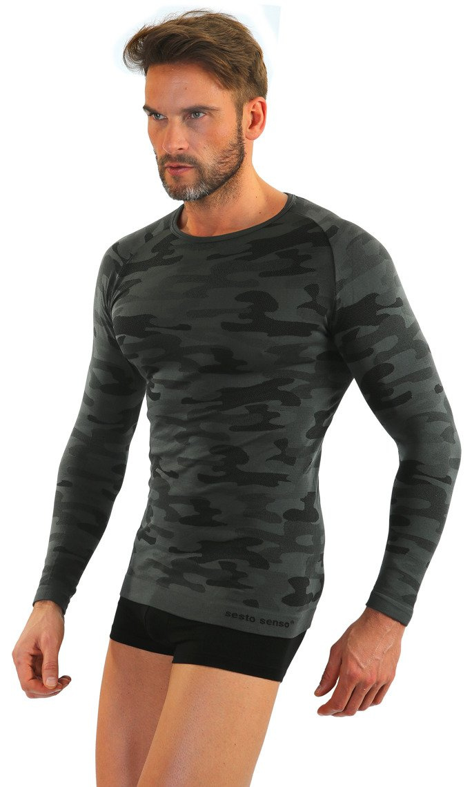 Tricou termic Thermo Active camuflaj gri