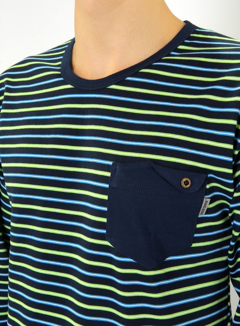 Herrenpyjama Serie Blau