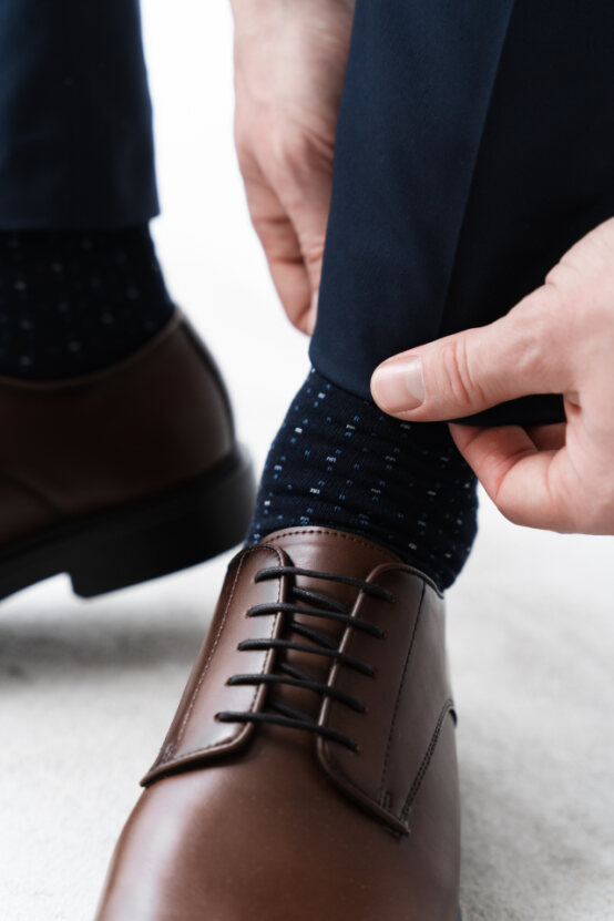 Anzugsocken Serie Muster Dunkelblau