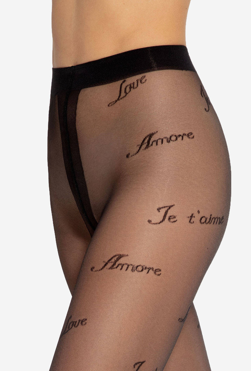 Gatta Lovely 04 gemusterte Strumpfhose mit Aufschrift