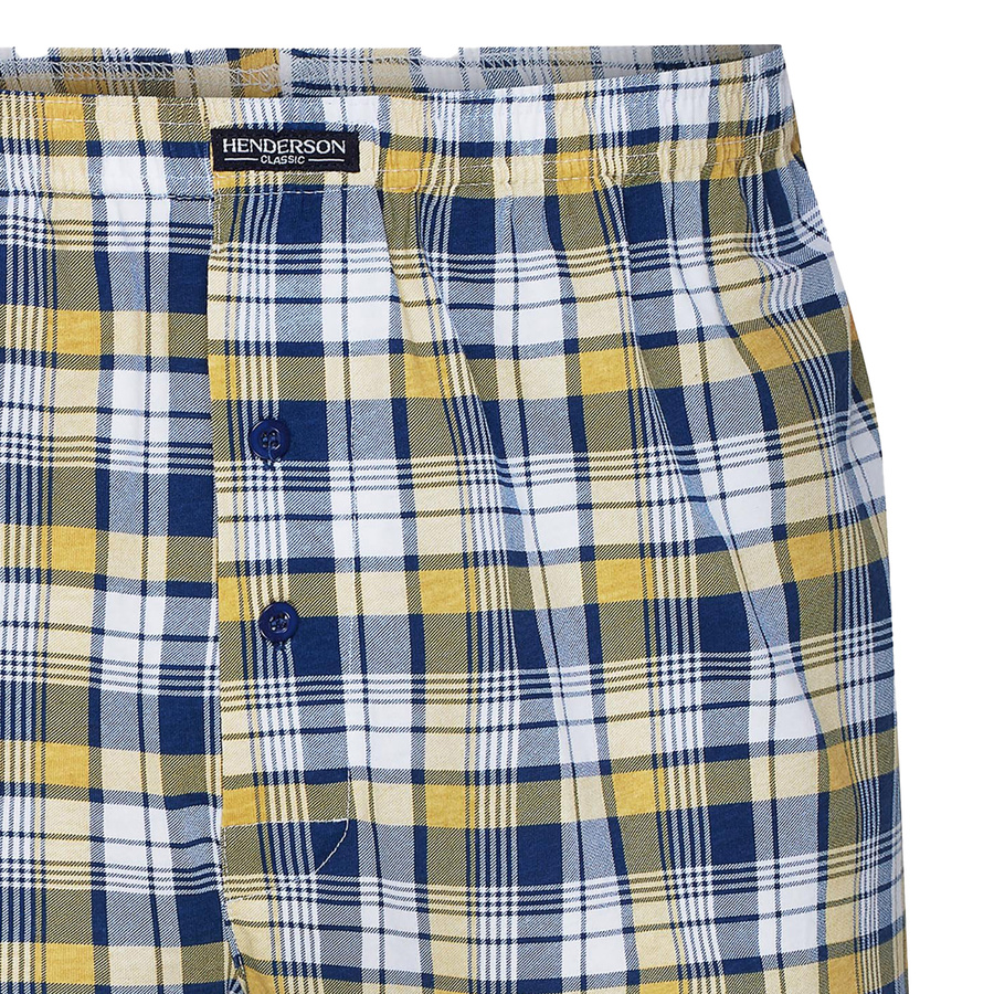 Henderson Herren Boxershorts Classic – 100% Baumwolle, Komfortabler Schnitt, Elastischer Bund, Knopfleiste, Geometrisches Muster, Vielseitige Farben, Herbst/Winter Kollektion, Grau, Größe: K318, 4er Pack