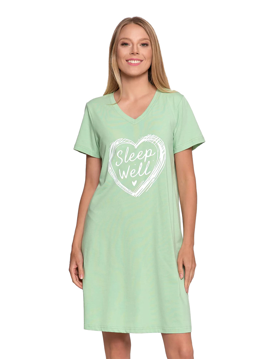 Short-sleeved cotton nightgown