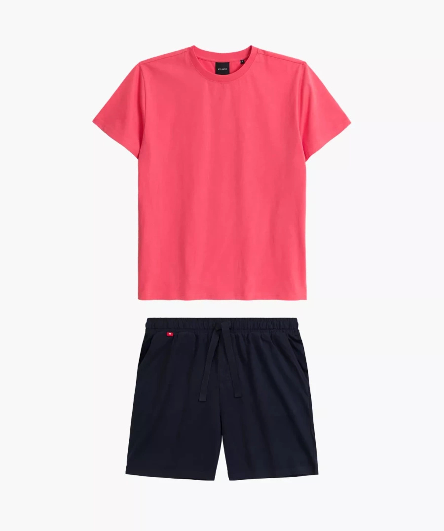 Herren-Pyjama Nmp-379 Rosa/Marine/Grün/Grau/Blau