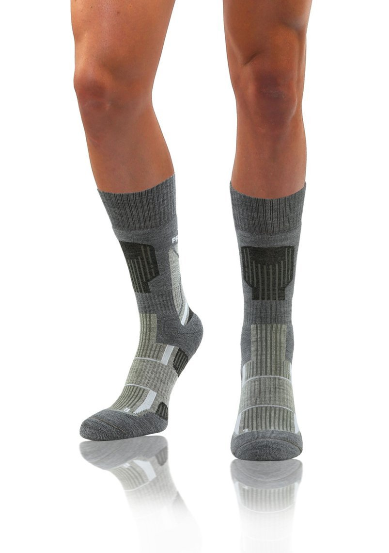 Wollsocken Trekking Winter Grau Mehrfarbig