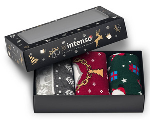 Pudełko ŚWIĄTECZNYCH Kolorowych skarpet na prezent