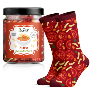 Damen-/Herren-Socken im Geschenkglas Pilzsuppe