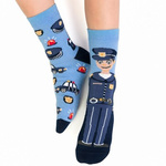 Socken für Jungen mit Polizistenmotiv. 014 CG381 blau