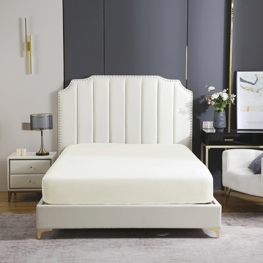 Spannbettlaken Satin Weiß