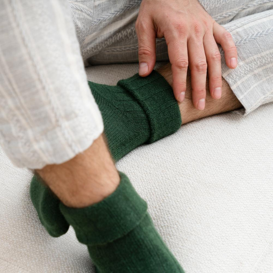 Herrensocken Serie Alpaka Grüne