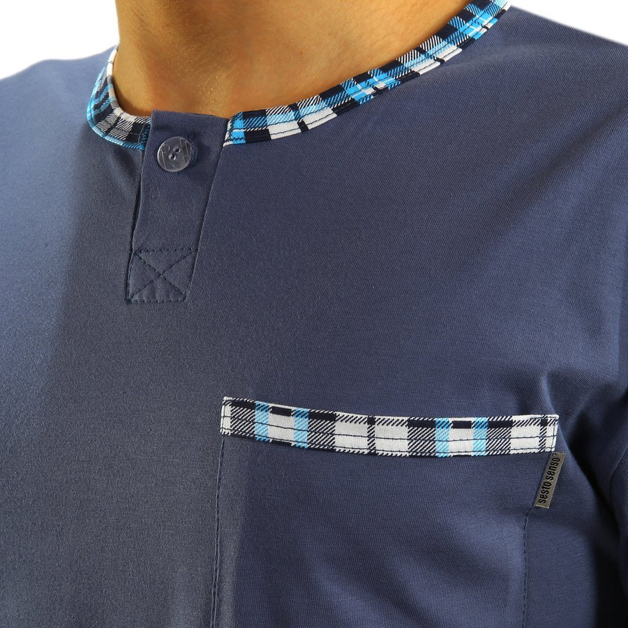 Schlafanzug Herren Serie Blau