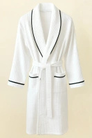 S BATHROBE WAFFLE WHITE WITH BIZA XXL