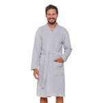 Grauer Herren-Bademantel aus Velours Doctor Nap