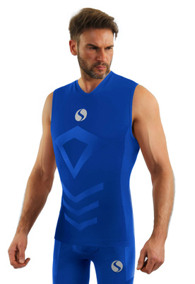 Sesto Senso Herren Thermoaktive Ärmelloses Shirt – Atmungsaktiv, 4-Wege-Stretch, Nahtlos, Ideal für Sport, Poliamid-Elastan, Blau/Royal, Sportbekleidung für Winter, Komfort und Stil