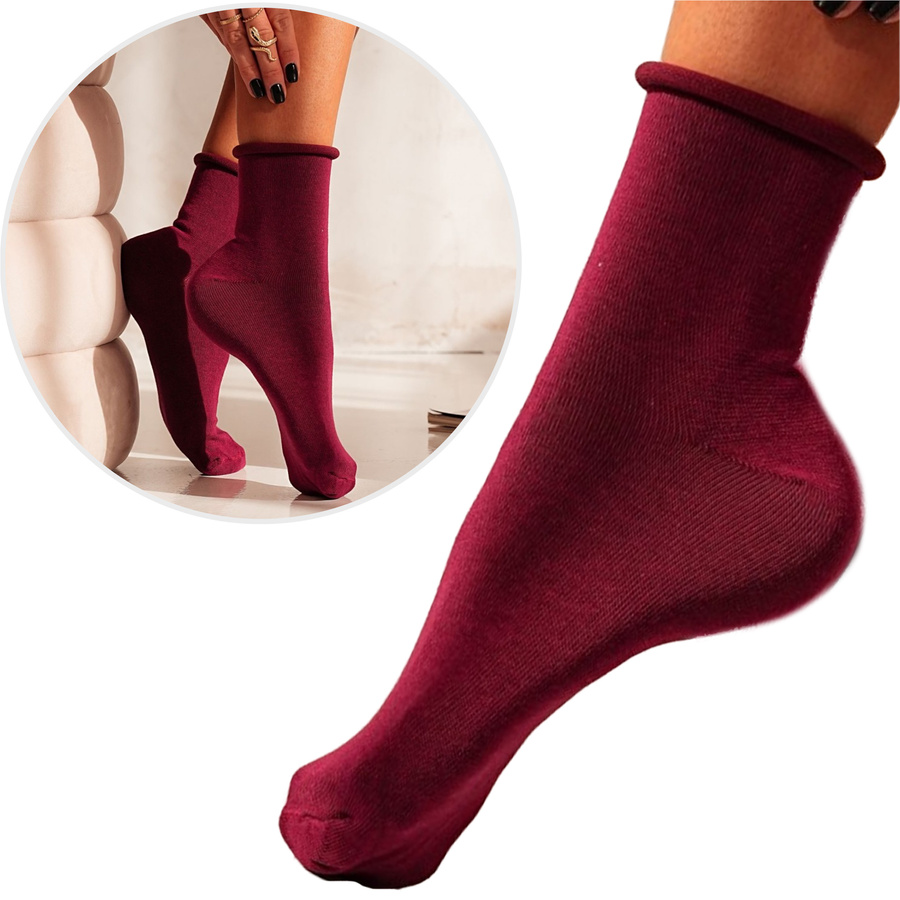 Skarpety bawełniane gładkie bezuciskowe Milena