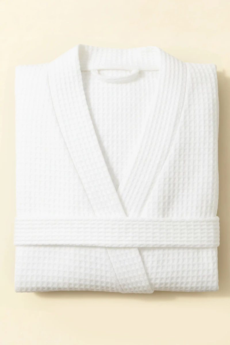 S BATHROBE WAFFLE WHITE XS