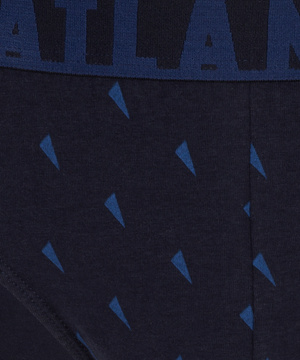 Atlantic Herren Sport Slips – Bequeme Unterwäsche aus Baumwolle, 3er Pack mit Print, Farben: Rot, Marineblau, Blau, Elastischer Bund, Für Sportliche Aktivitäten, Größe: M-XL