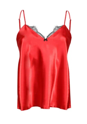 Top Satin Doris Ecru, Türkis