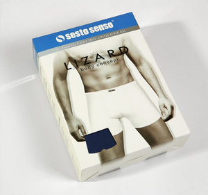 Sesto Senso Herren Boxershorts Lizard – Bequeme Unterwäsche aus Baumwolle mit Elastan, Raumklima-Einsatz, Flache Nähte, Ohne Einschnürung, Ideal für Alltag, Blau