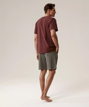 Pijama bărbătească Seria nmp-397 Gri-Roșu