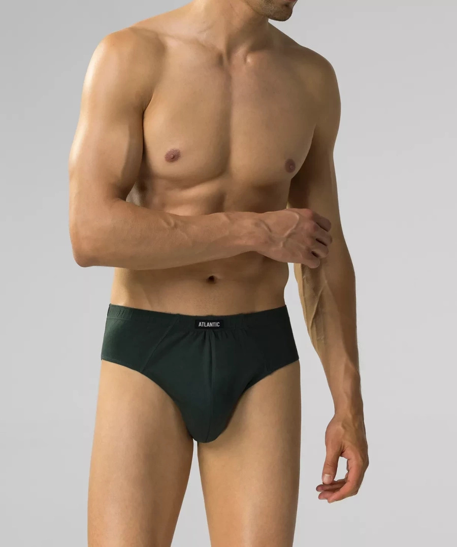 Atlantic Herren Baumwoll Slips Set – Sportlicher Schnitt, Atmungsaktiv, 5er Pack, Mix Farben: Schwarz, Grau, Grün, Braun, Bequem, Herbst/Winter 2025 Kollektion