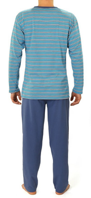 Herrenpyjama Serie Blau