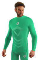 Sesto Senso Herren Thermoaktiv Langarmshirt – Atmungsaktiv, 4-Wege-Stretch, Nahtlos, Poliamid-Elastan, Sportbekleidung für Winter, Grün, Größe M