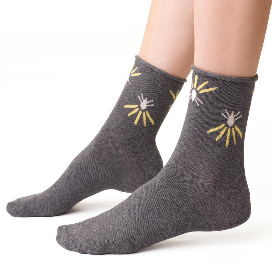 Damensocken Serie Gemustert Grau