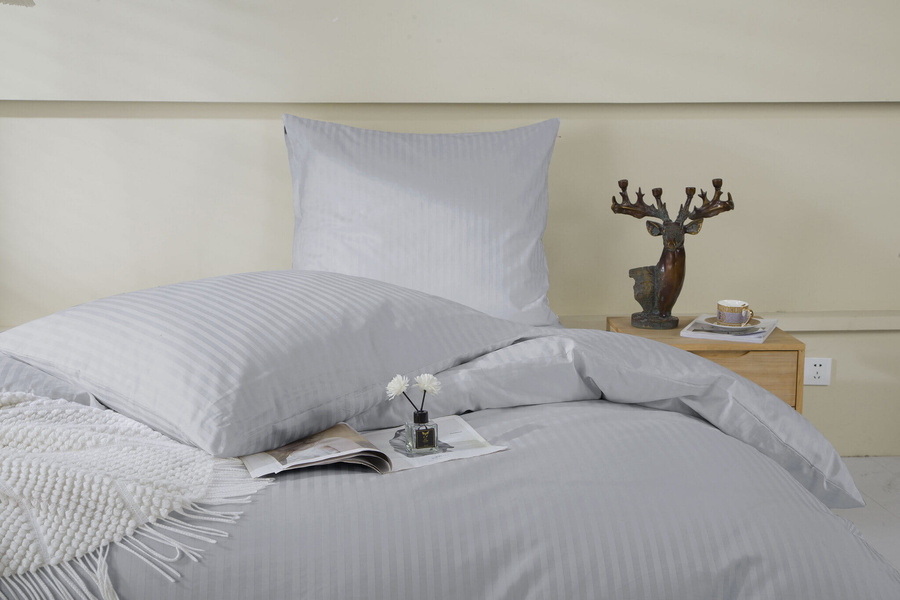 Kissenbezug Damast Grau