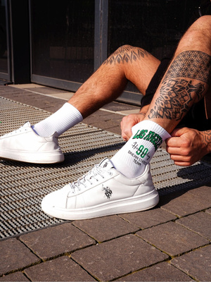 Herrensocken Go! Weiß mit Print