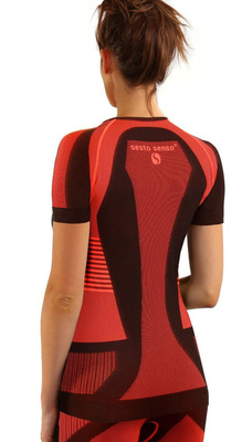 Sesto Senso Damen Thermo T-Shirt – Antiallergisch, Bakteriostatisch, Atmungsaktiv, Nahtlos, Optimal für Wintersport, Kurzarm, Rot, Für Frauen