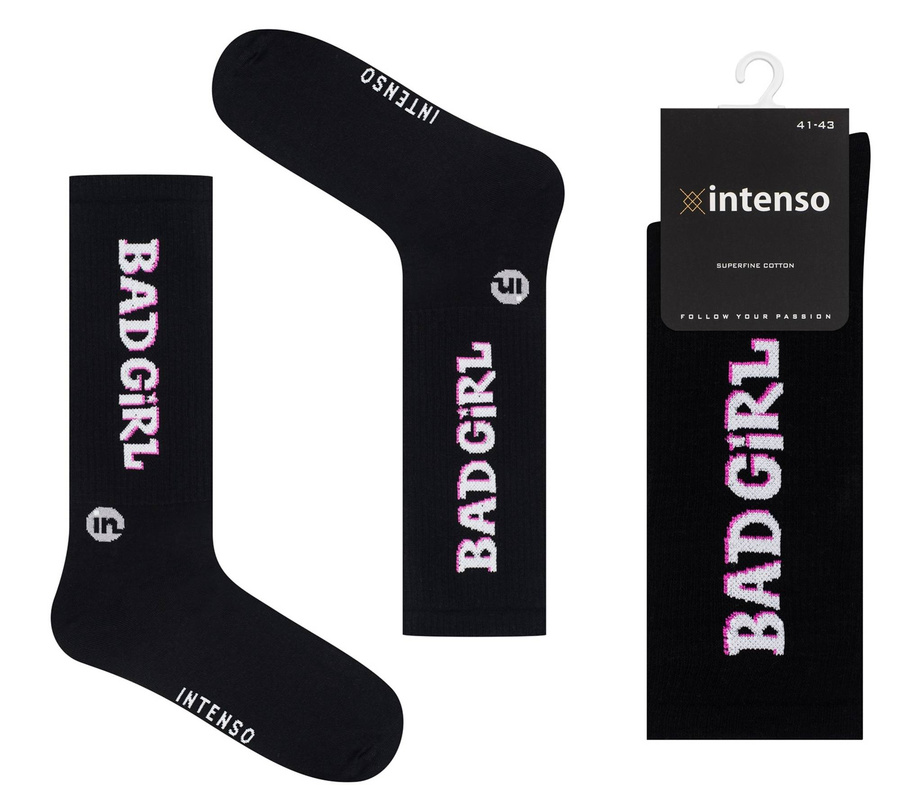 Super Retro-Socken mit Aufschriften für ihr Bad Girl
